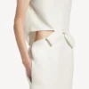 Robe femme à nœud dans le dos et drapée, couleur ivoire