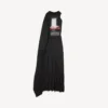 Robe longue drapée « The Door » pour femme, en noir Robe longue drapée « The Door » pour femme, en noir