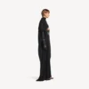 Robe longue drapée « The Door » pour femme, en noir Robe longue drapée « The Door » pour femme, en noir