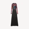 Robe à manches longues pour femme, effet tie-dye extrême, en noir Robe à manches longues pour femme, effet tie-dye extrême, en noir
