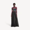 Robe à manches longues pour femme, effet tie-dye extrême, en noir Robe à manches longues pour femme, effet tie-dye extrême, en noir