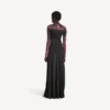 Robe à manches longues pour femme, effet tie-dye extrême, en noir Robe à manches longues pour femme, effet tie-dye extrême, en noir