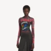Robe à manches longues pour femme, effet tie-dye extrême, en noir Robe à manches longues pour femme, effet tie-dye extrême, en noir