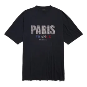 Robe-T-shirt Paris Strass « Noir » 777750TRVL71000