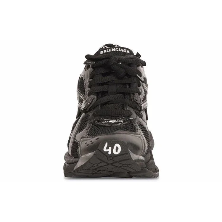 Runner Baskets « Maille noire et nylon avec décor transparent multicolore » 677402W3RB11000