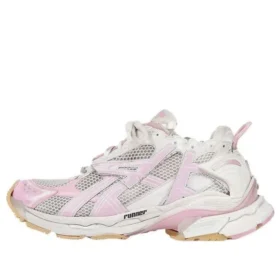 Runner Baskets « Mailles et nylon blanc et rose pâle » 677403W3RB39059