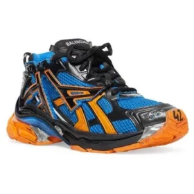 Runner Baskets « Mailles et nylon bleu, orange et noir » 677403W3RB34719