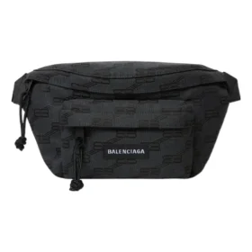Sac banane Signature moyen en toile jacquard BB Monogram « Noir » 713042210HH1061