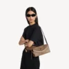 Sac à bandoulière Le 7 pour femme, taille moyenne, couleur biscuit