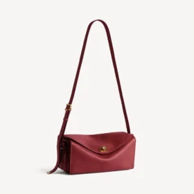 Sac à bandoulière Le 7 pour femme, taille moyenne, couleur rubis/moka