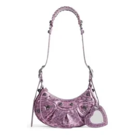 Sac à bandoulière Le Cagole XS à imprimé léopard « Rose » 6713092AAV75651