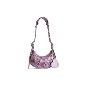 Sac à bandoulière Le Cagole XS à imprimé léopard « Rose » 6713092AAV75651