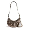 Sac à bandoulière Le Cagole XS métallisé à imprimé léopard « Brown » 6713092AAV72529