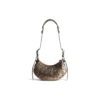 Sac à bandoulière Le Cagole XS métallisé à imprimé léopard « Brown » 6713092AAV72529