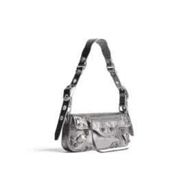 Sac à bandoulière Le Cagole Xs métallisé « Silver » 7716700GT3Y8103