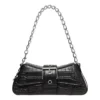Sac à bandoulière Lindsay Small à motif crocodile gaufré « Noir » 701141210C91000