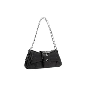 Sac à bandoulière Lindsay Small à motif crocodile gaufré « Noir » 701141210C91000
