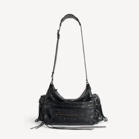 Sac à bandoulière multipoches City pour homme, taille moyenne, noir