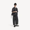Sac à bandoulière multipoches City pour homme, taille moyenne, noir