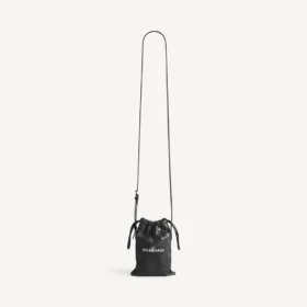 Sac cabas pour homme avec pochette pour téléphone, noir