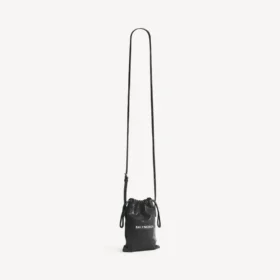 Sac cabas pour homme avec pochette pour téléphone, noir