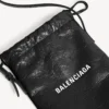 Sac cabas pour homme avec pochette pour téléphone, noir