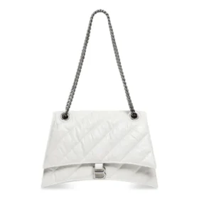 Sac à chaîne moyen Crush matelassé « Optic White » 716393210J09001