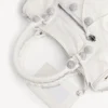 Sac City pour femme, petit modèle à clous géants et strass, blanc optique Sac City pour femme, petit modèle à clous géants et strass, blanc optique