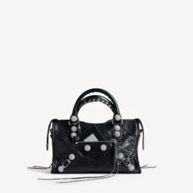 Sac de ville pour femme, petit modèle à clous géants et strass, noir