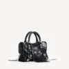 Sac de ville pour femme, petit modèle à clous géants et strass, noir Sac de ville pour femme, petit modèle à clous géants et strass, noir