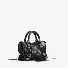 Sac de ville pour femme, petit modèle à clous géants et strass, noir