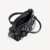 Sac de ville pour femme, petit modèle à clous géants et strass, noir Sac de ville pour femme, petit modèle à clous géants et strass, noir