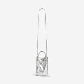 Sac fourre-tout City pour femme avec porte-téléphone, couleur argent
