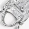 Sac fourre-tout City pour femme avec porte-téléphone, couleur argent Sac fourre-tout City pour femme avec porte-téléphone, couleur argent