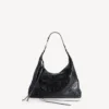 Sac hobo City pour femme, taille moyenne, noir