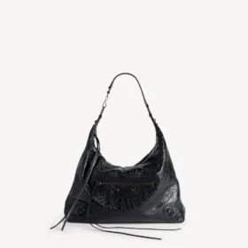 Sac hobo City pour femme, taille moyenne, noir