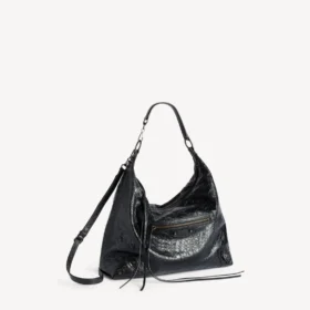 Sac hobo City pour femme, taille moyenne, noir