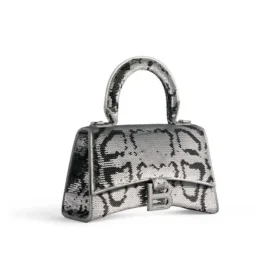 Sac à main Hourglass Xs avec broderie en chaîne « Silver » 7204712AARN8110