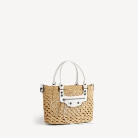 Sac à main « Le City Basket » petit format pour femme, couleur naturel/blanc optique