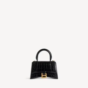 Sac à main pour femme XS noir, forme Hourglass