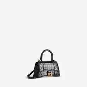Sac à main pour femme XS noir, forme Hourglass
