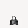 Sac à main pour femme XS noir, forme Hourglass