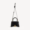 Sac à main pour femme XS noir, forme Hourglass