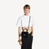 Sac à main pour femme XS noir, forme Hourglass
