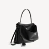 Sac à main Rodeo grand format en cuir de veau grainé noir