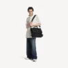 Sac messager militaire pour homme, noir