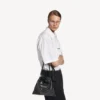 Sac shopper pour homme avec pochette de protection et bandoulière, taille moyenne, noir Sac shopper pour homme avec pochette de protection et bandoulière, taille moyenne, noir