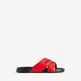 Sandales de piscine sportives pour homme, noir/rouge