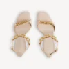 Sandales Duchesse pour femme, couleur nude