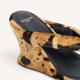 Sandales à lanières et talon compensé Gaeta pour femme, motif léopard